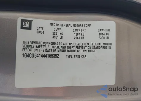 2004 Buick Park Avenue Ultra из США, поврежденный, VIN 1G4CU541444165352